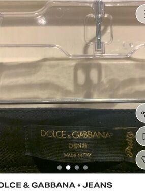 Dolce & Gabbana Black Jeans with Gold Label Detail